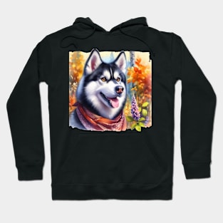 Siberian Husky in Fall Hoodie